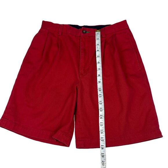 Tommy Hilfiger Pleated Front Causal Chino Shorts Mens Red‎ Size 30 (K10238) - Picture 3 of 7